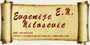 Evgenije Milošević vizit kartica